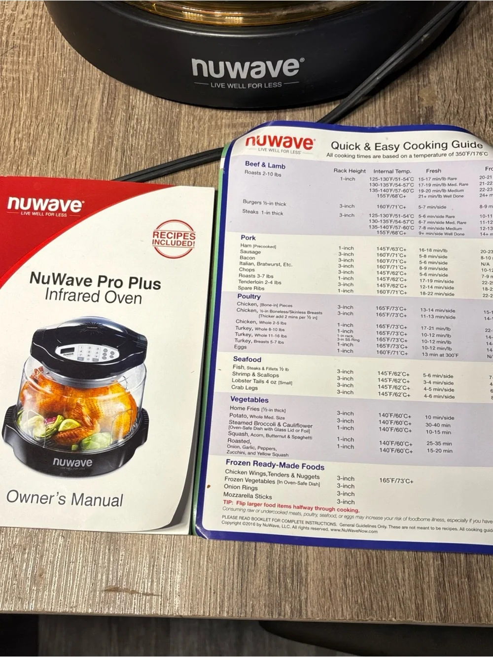NuWave Pro Plus Infrared Convection Oven Black Amber Dome Model 20632